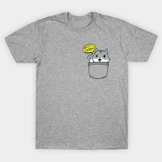 cat pocket T-Shirt by setiaoneart